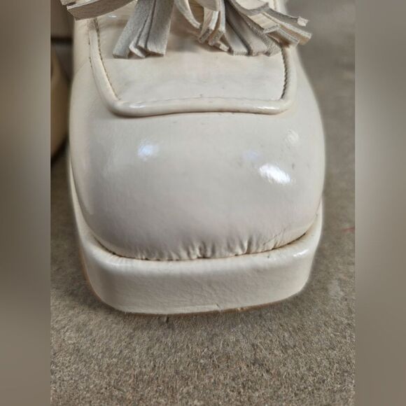 Tassel Chunky Platform Mule Women Square Toe Block Heel Sz 39/8 L'idea By Lori - Picture 9 of 13